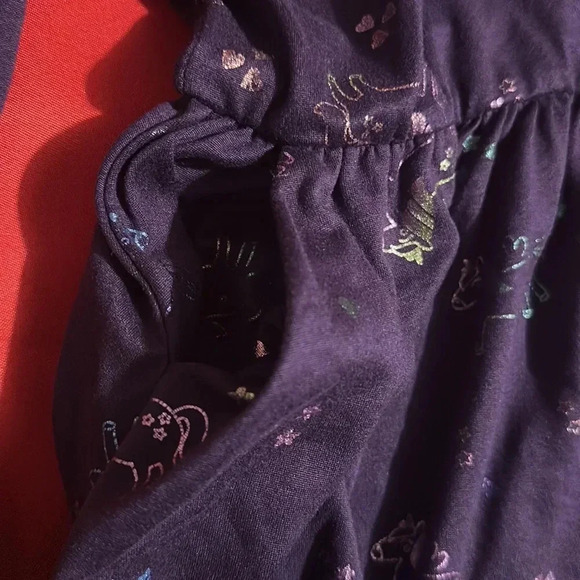 3/4 Sleeves Girl dress, size 6x, gently worn, stars and unicorns - Picture 2 of 3